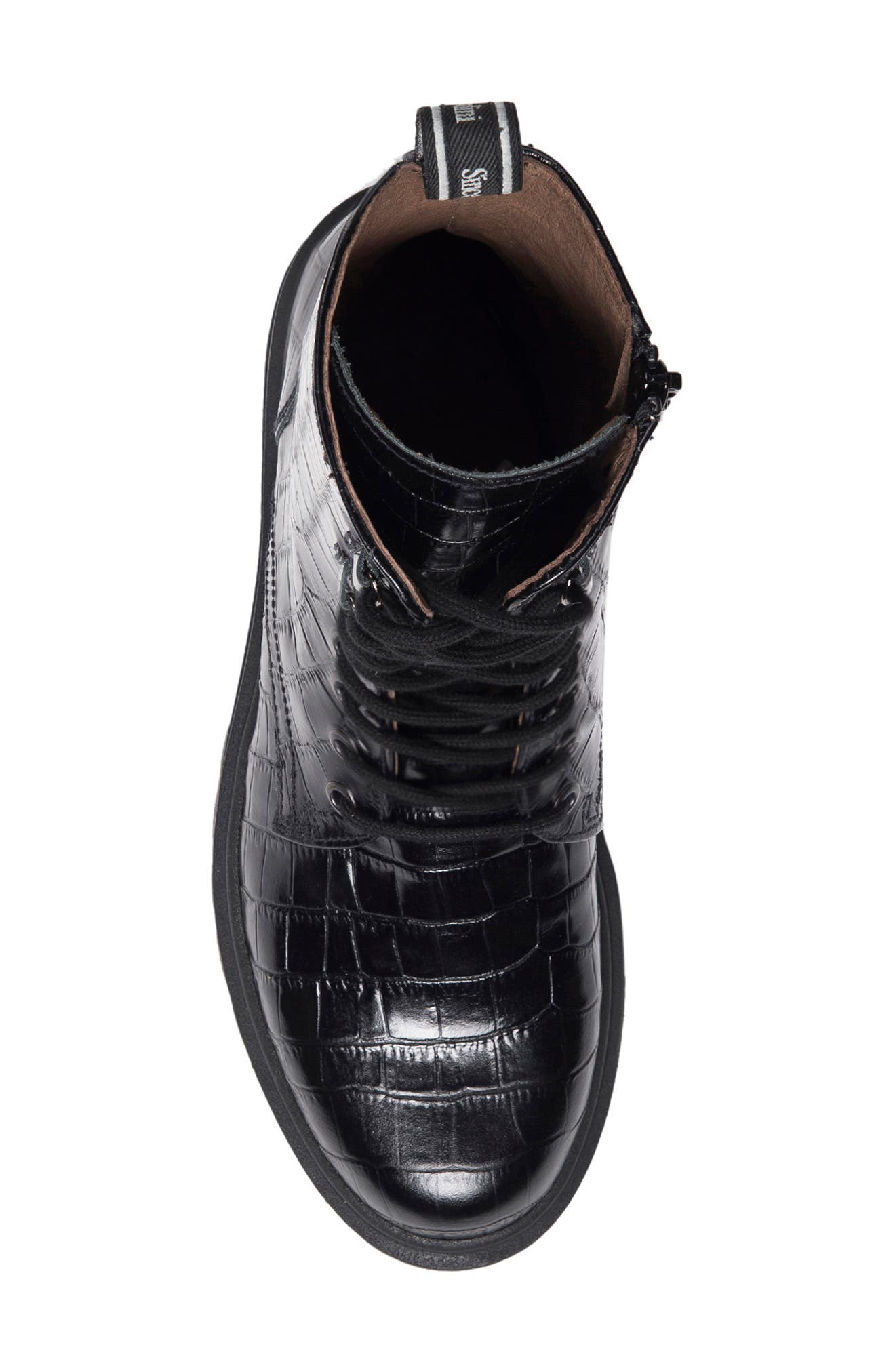 NeroGiardini Embossed Combat Boot, Alternate, color, 