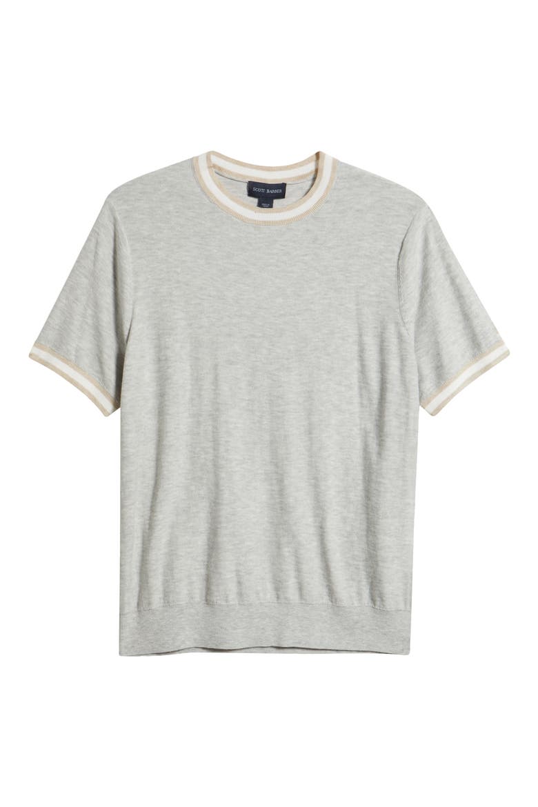 Short Sleeve Reverse Jersey Sweater, Alternate, color, SILVER