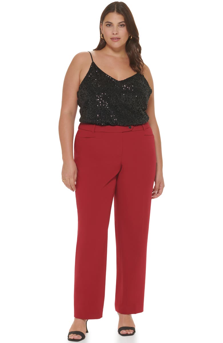 Calvin Klein Slim FIt Pants, Alternate, color, Cranberry