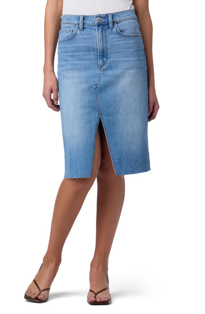 Joe's High Waist Midi Denim Skirt, Main, color,