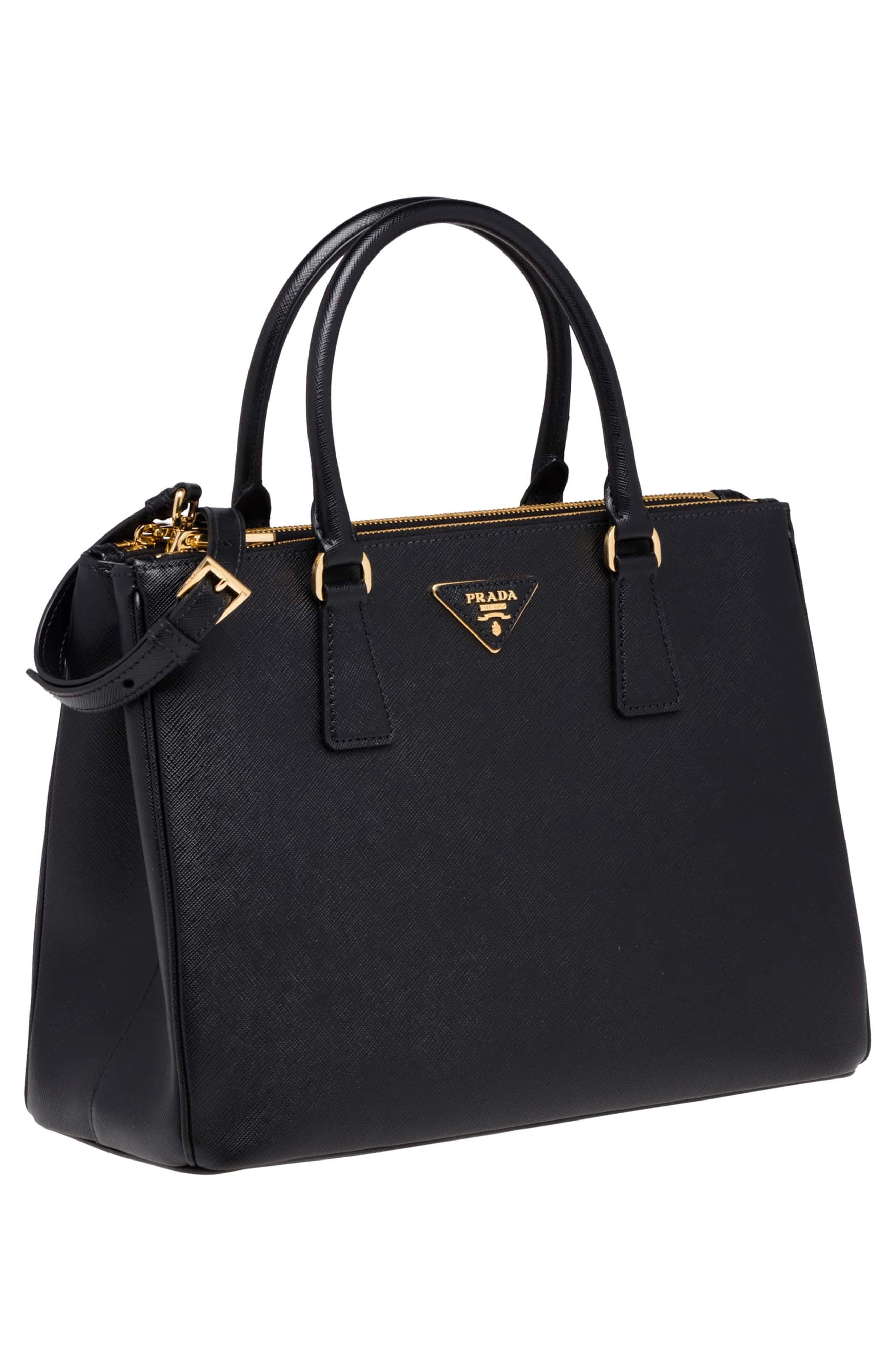 Medium Galleria Saffiano Leather Tote, Alternate, color, NERO