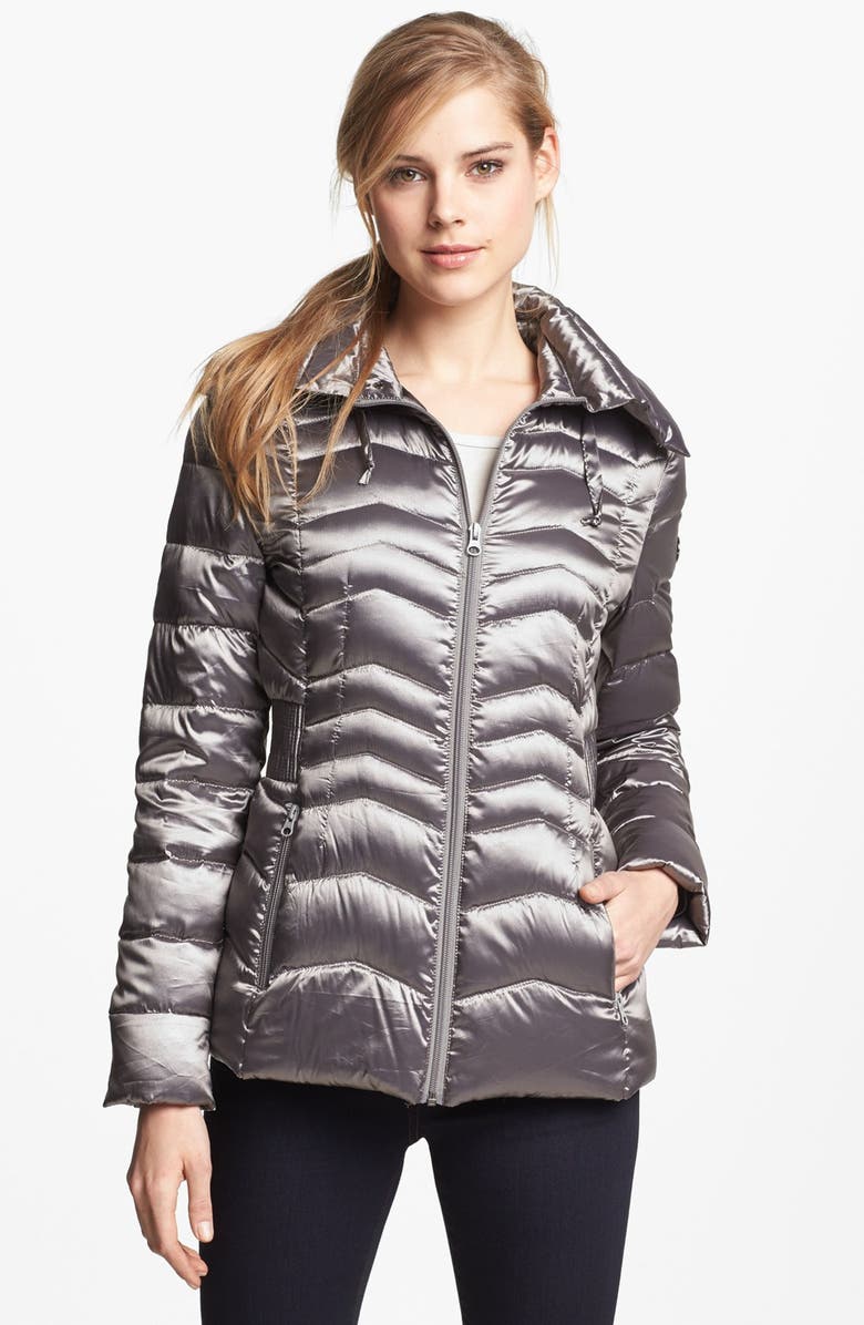 Bernardo Iridescent Packable Goose Down Jacket, Main, color, 