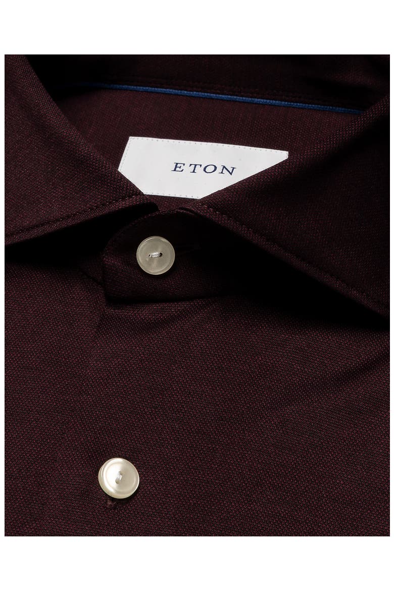 Slim Fit Filo di Scozia Cotton Jacquard Shirt, Alternate, color, MEDIUM RED