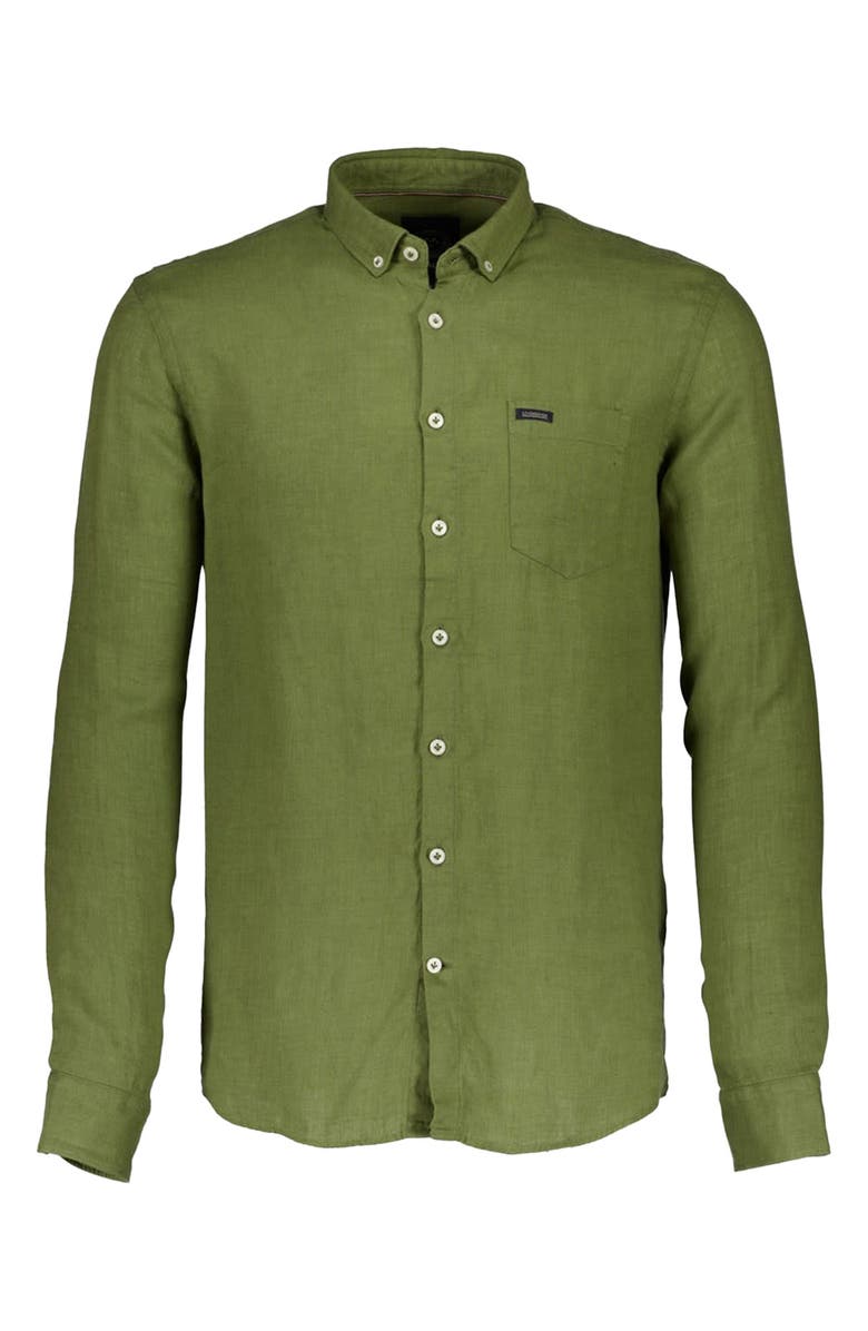 LINDBERGH Solid Relaxed Fit Linen Shirt, Alternate, color, 