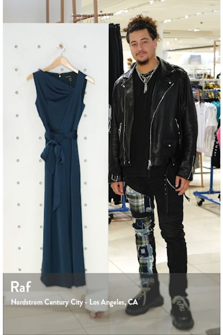 Asymmetrical Wide Leg Satin Jumpsuit video
