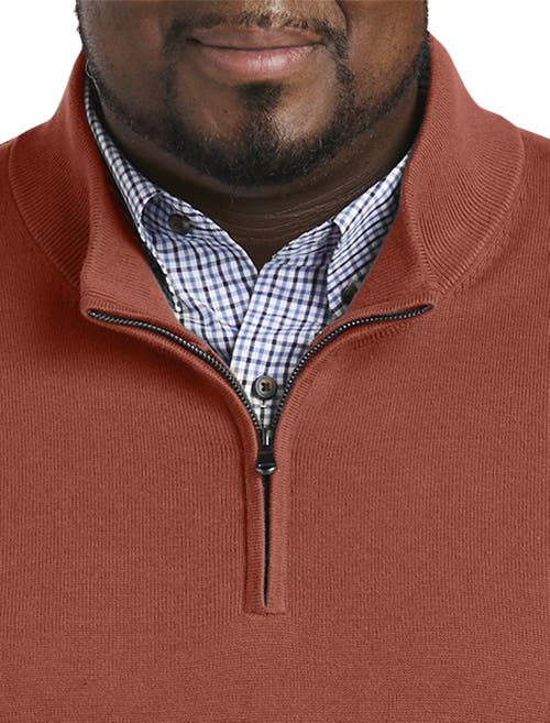 Harbor Bay By Dxl Big & Tall Quarter-zip Pullover Sweater