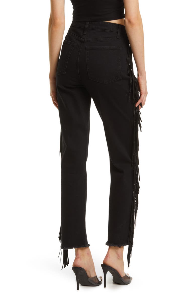 Juicy Couture Venice Fringe Straight Fit Jeans, Alternate, color, 