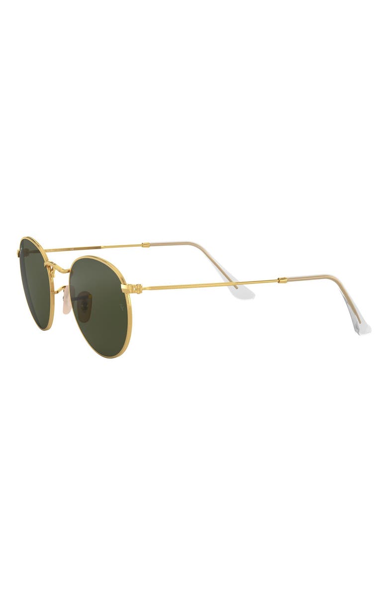 Ray-Ban Icons 50mm Round Metal Sunglasses, Alternate, color, Gold/ Green
