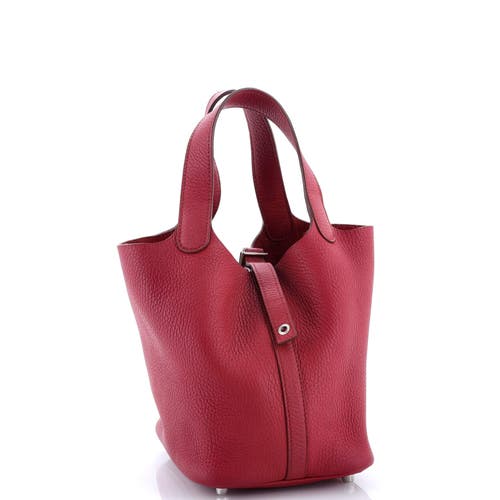 Pre-owned Hermes Hermes Picotin Lock Bag Clemence Pm In Red