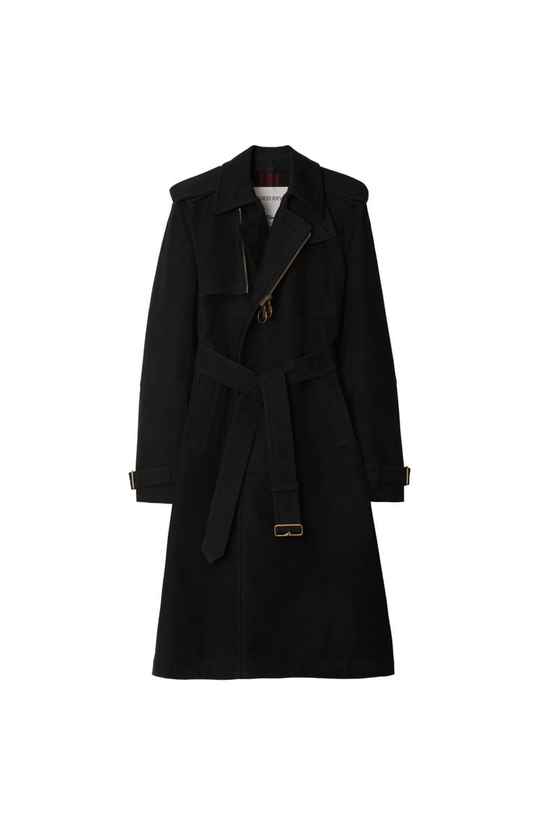 Burberry Long Cotton Nylon Trench Coat, Alternate, color, 