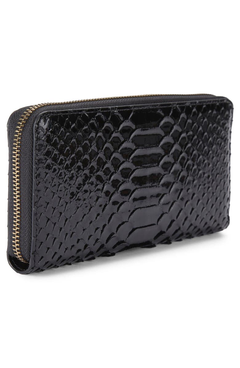 Kurt Geiger London Chelsea Zip Around Embossed Leather Wallet, Alternate, color, Black