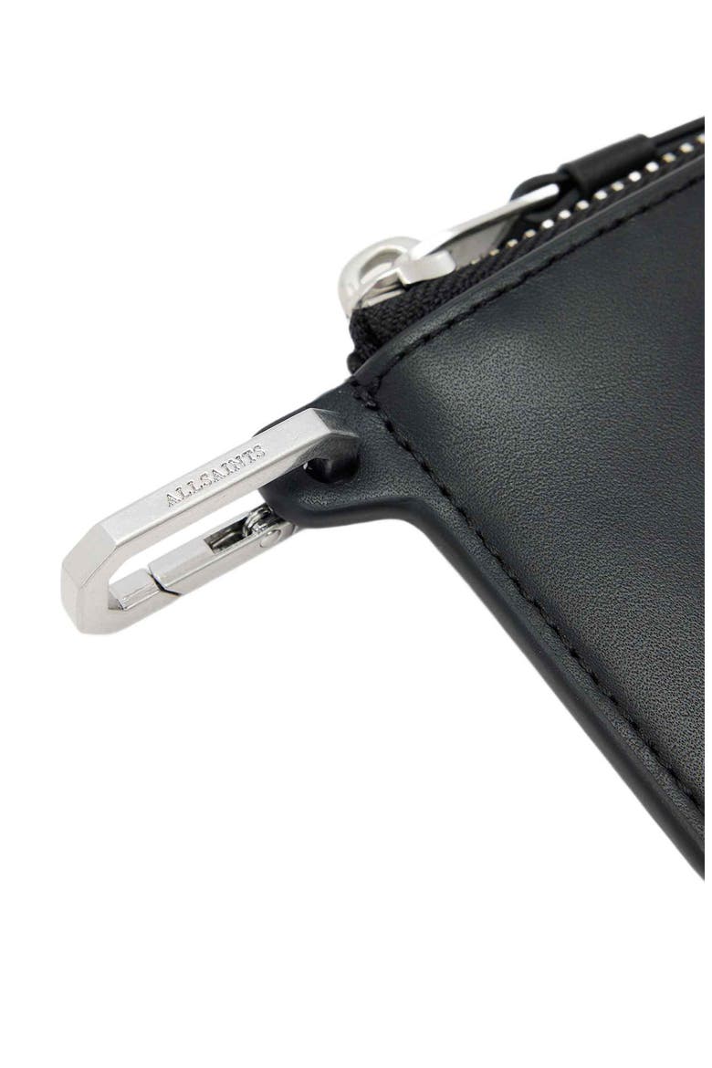 Remy Leather Wallet, Alternate, color, BLACK/ SILVER