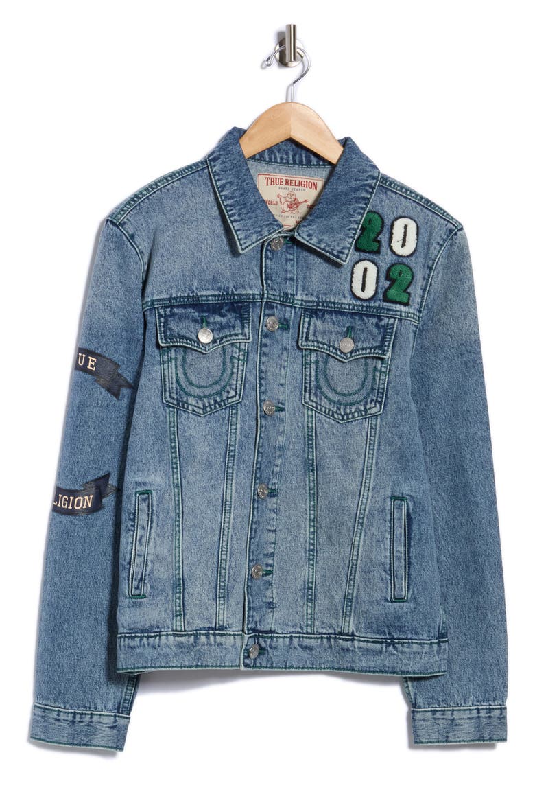 Jesse Denim Trucker Jacket, Main, color, LIGHT BUCKING