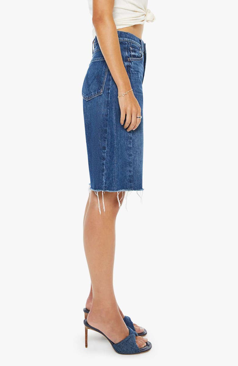 MOTHER The Half-Pipe Frayed High Waist Bermuda Shorts, Alternate, color, Did You Bring Me Anything