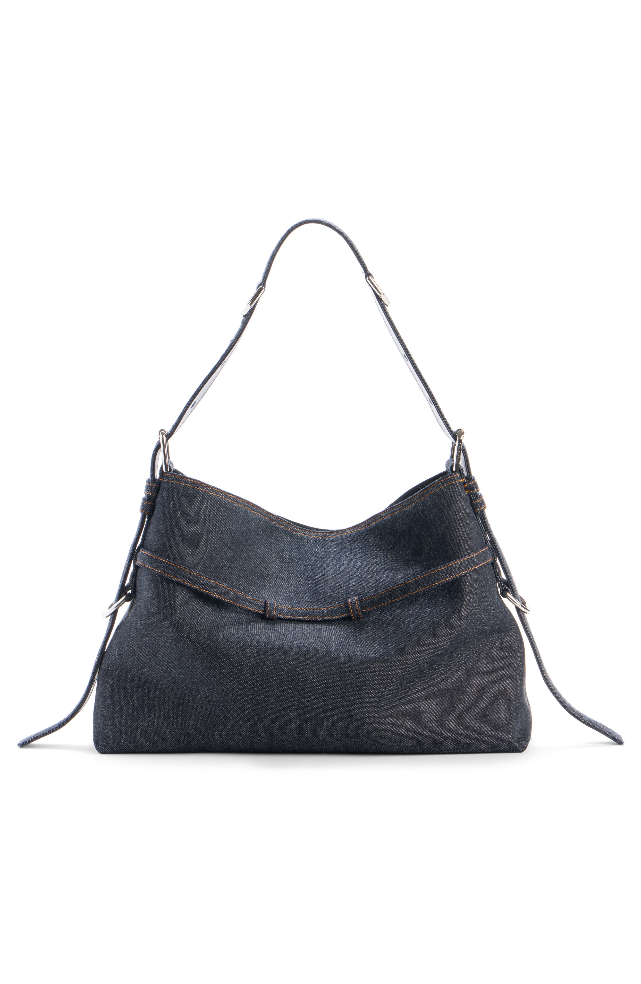 Givenchy Large Voyou Denim Shoulder Bag, Alternate, color, 415-Indigo Blue