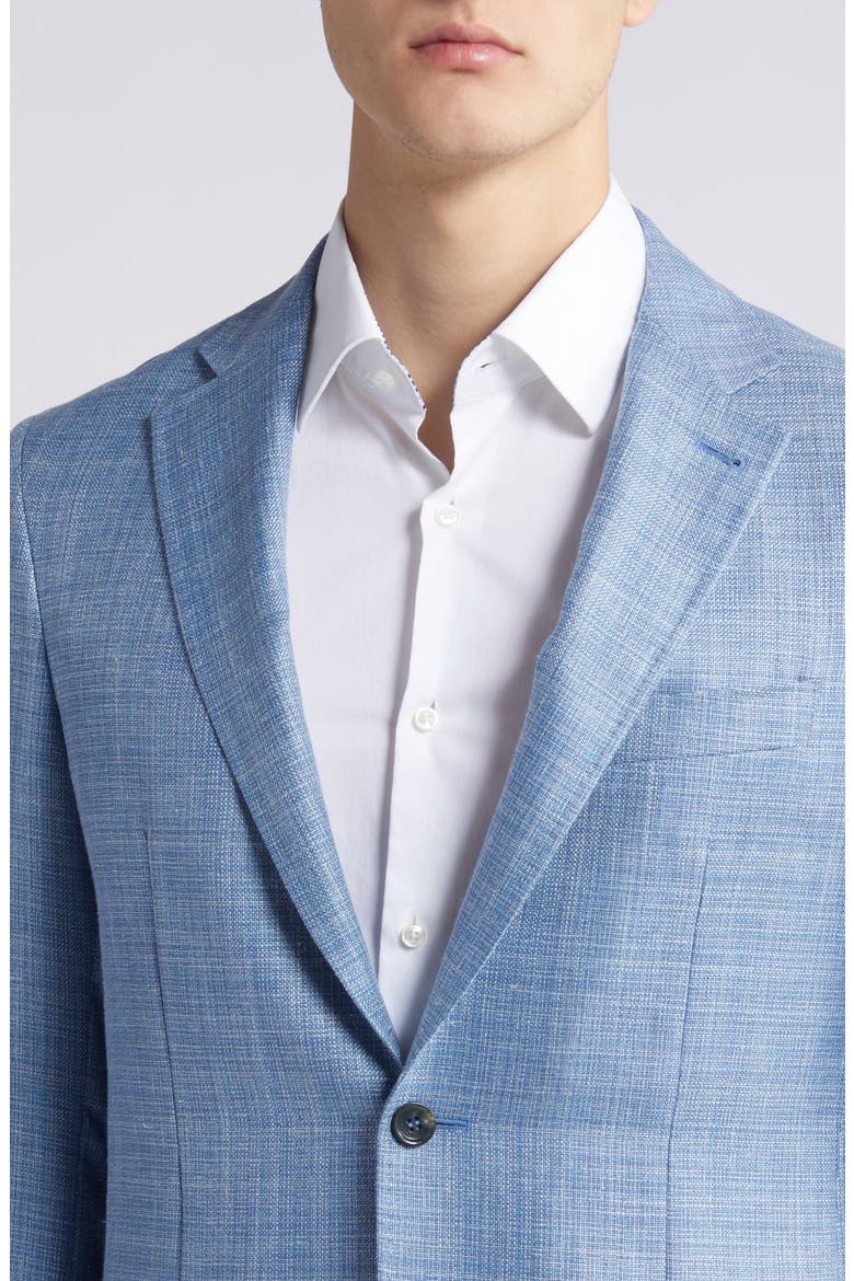 Kei Trim Fit Mélange Wool & Silk Blend Sport Coat, Alternate, color, LT BLUE