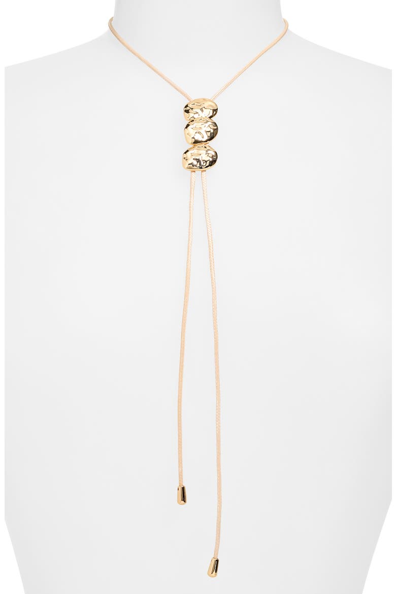 Corded Bolo Necklace, Alternate, color, CREAM