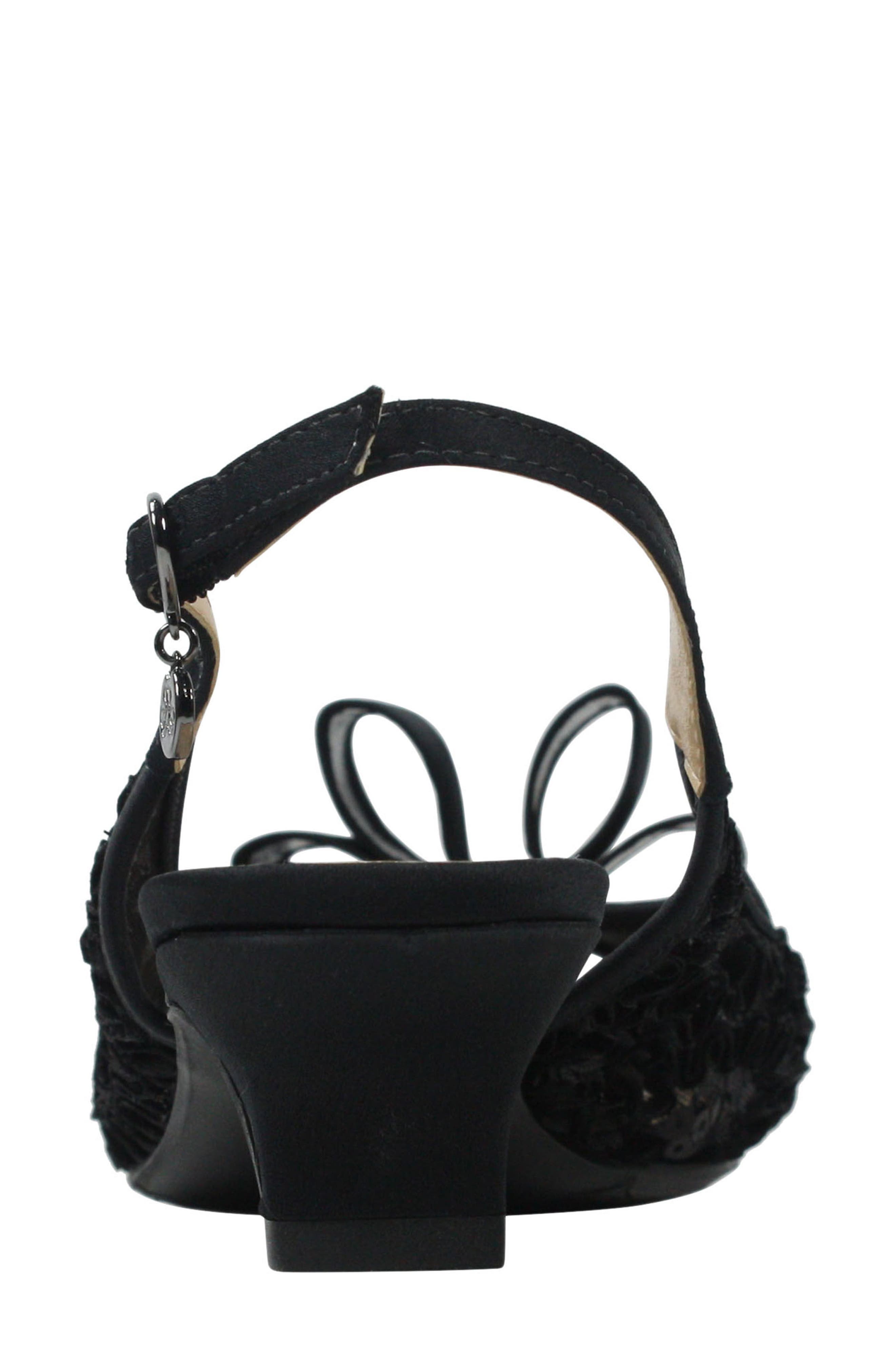 Landan Bow Slingback Sandal, Alternate, color, BLACK LACE