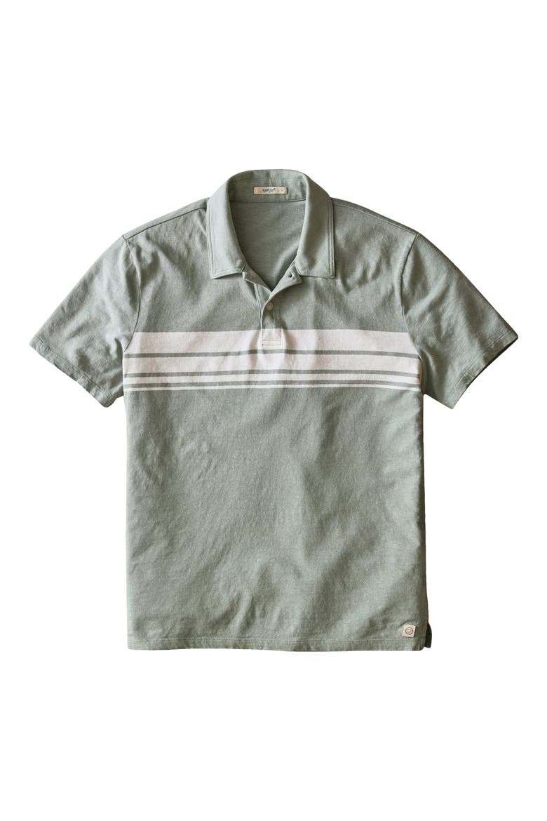 Stripe Hemp & Cotton Resort Polo, Alternate, color, ICEBERG GREEN/ WHITE STRIPE