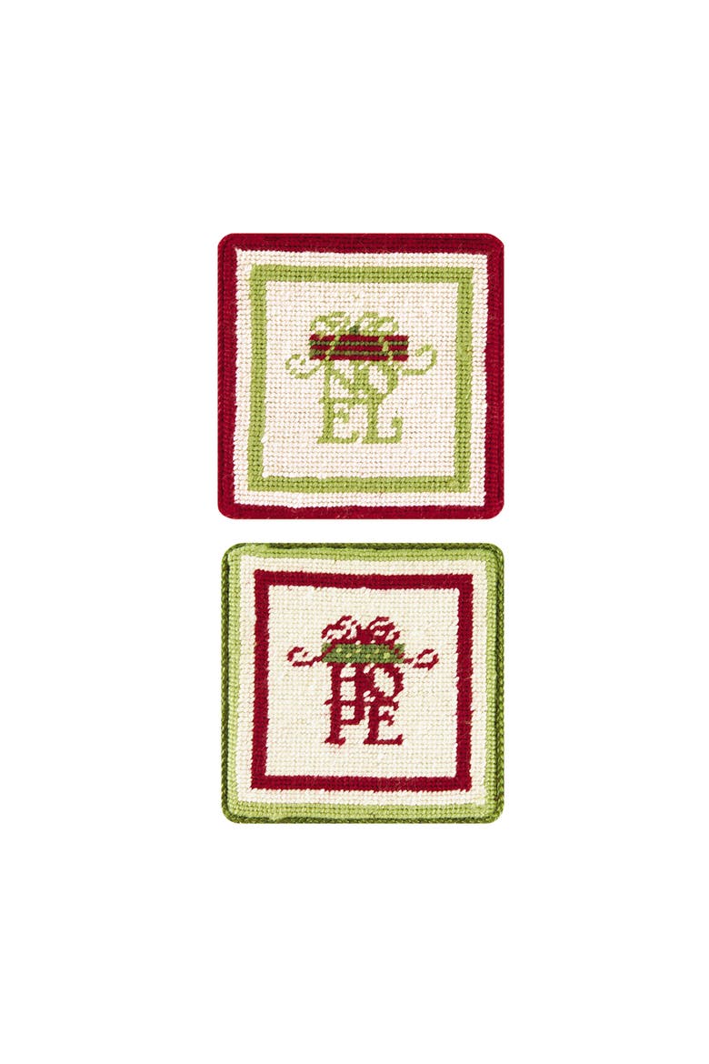 Love Hope Noel Peace Petit Point Coaster 4" x 4", Alternate, color, Off-White