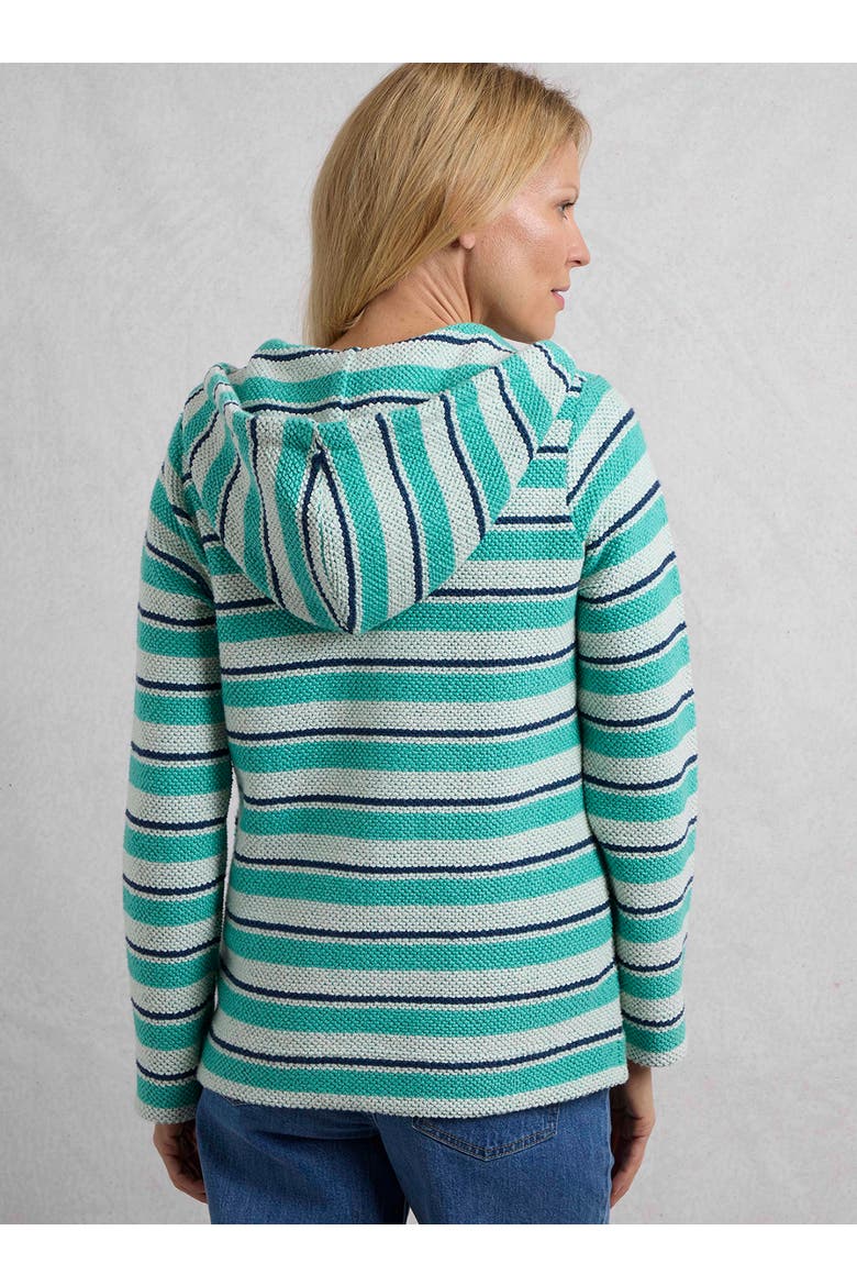 Ally 1/4 Zip Stripe Hoodie, Alternate, color, Aqua Marine