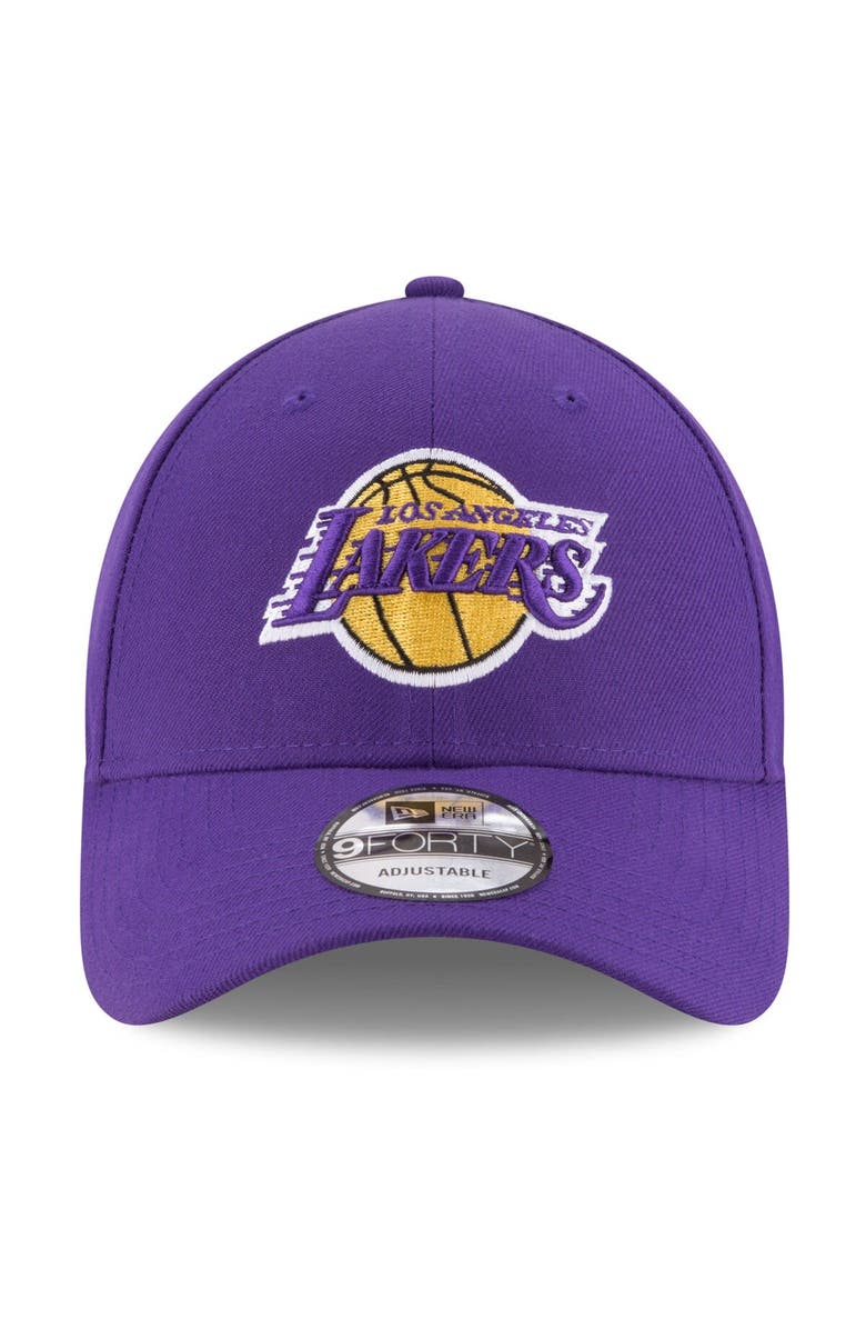 New Era Men's New Era Purple Los Angeles Lakers Official Team Color 9FORTY Adjustable Hat, Alternate, color, 