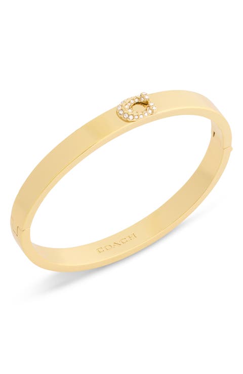 Sculpted C Pavé Hinge Bangle