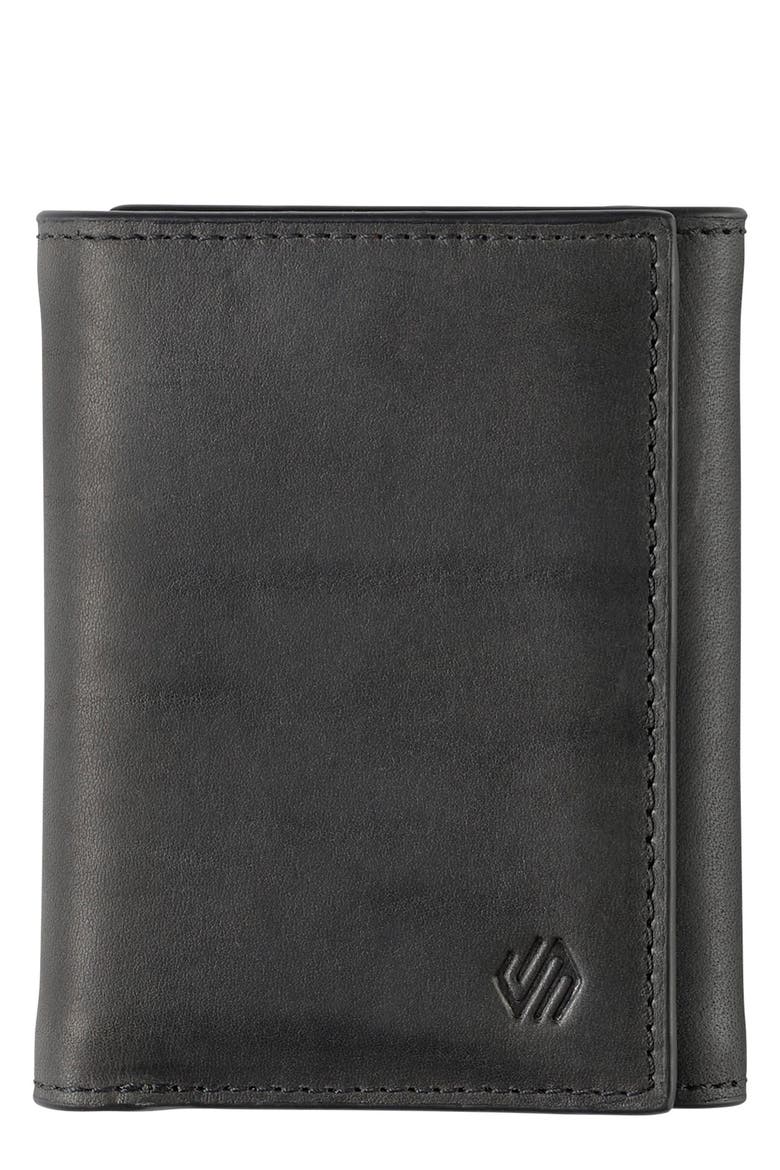 Rhodes Leather Wallet, Main, color, BLACK FULL GRAIN