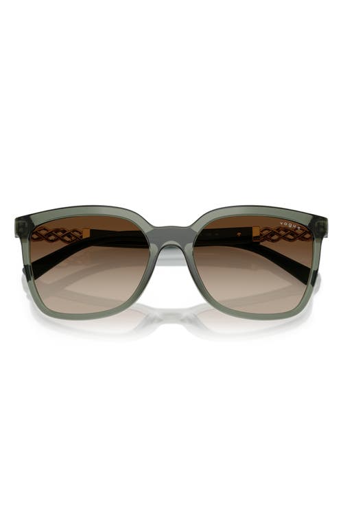 Vogue 55mm Polarized Gradient Square Sunglasses