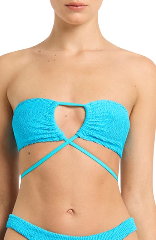 Bondeye Bond-eye Jean Triangle Bikini Top In Cyan Recycled