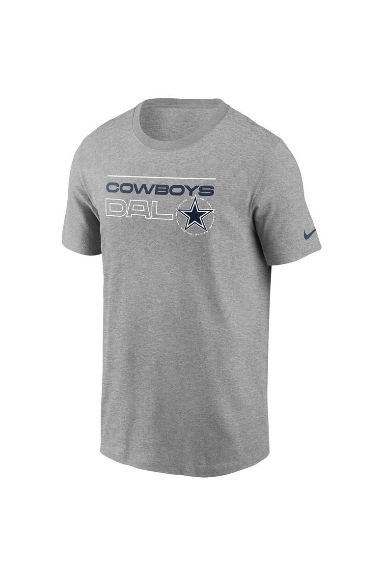 Men's Nike Heathered Charcoal Dallas Cowboys Broadcast Essential T-Shirt, Alternate, color, Heather Charcoal