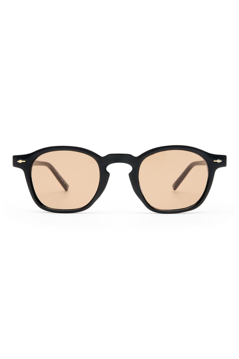 Gender Inclusive Nyxis 47mm Round Sunglasses, Main, color, BLACK