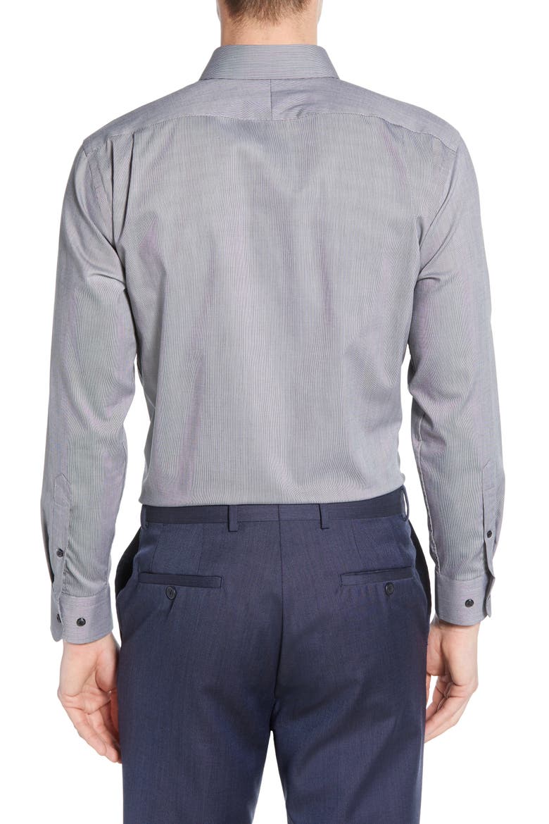 Trim Fit Non-Iron Dress Shirt, Alternate, color, GREY CASTLEROCK