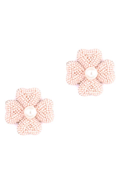 Liora Beaded Flower Drop Earrings
