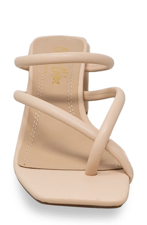 Chase & Chloe Chase And Chloe Olea Block Heel Sandal In Beige Pu