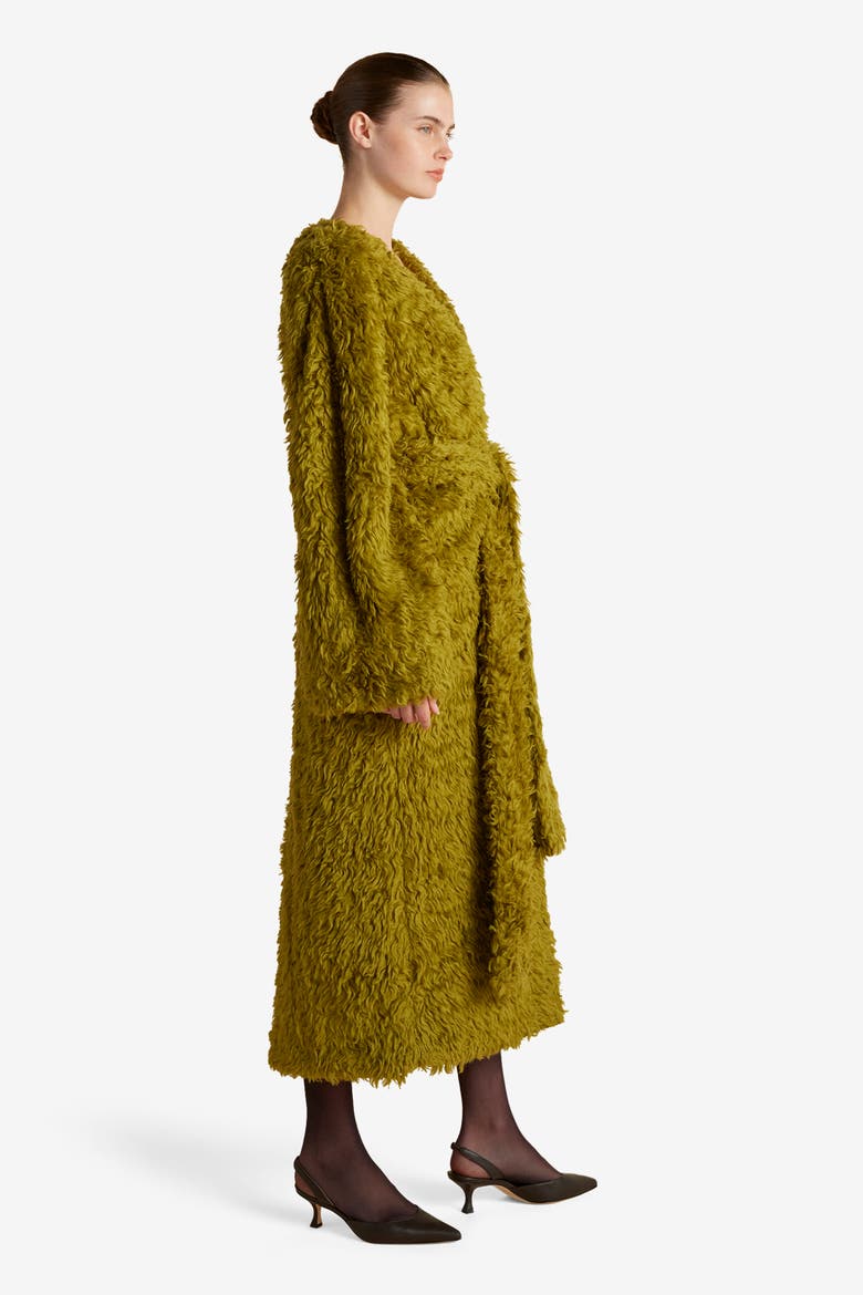Brushed Wool Coat Coat, Alternate, color, Moss