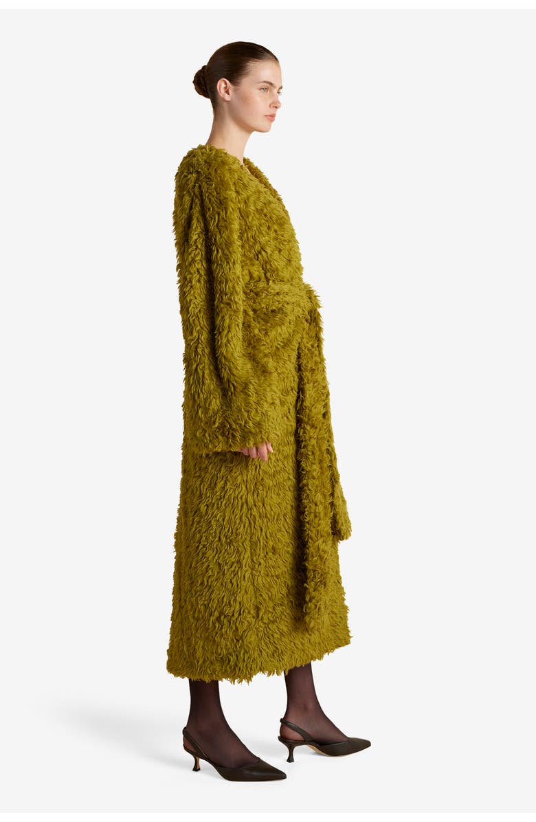 Marina Moscone Brushed Wool Coat Coat, Alternate, color, Moss