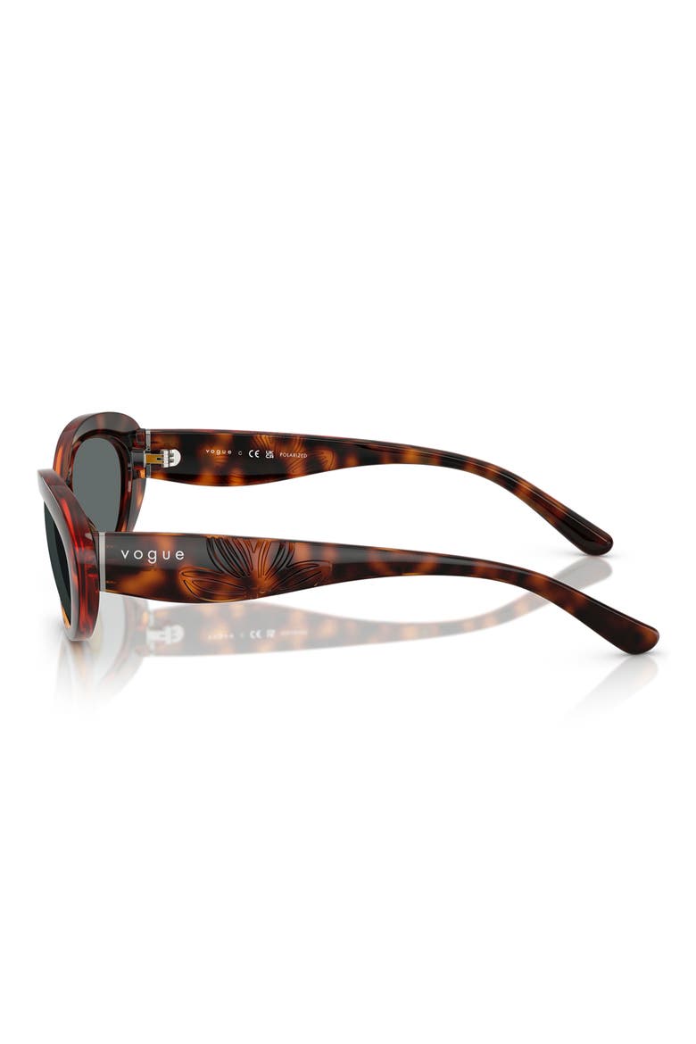 55mm Polarized Oval Sunglasses, Alternate, color, DARK HAVANA