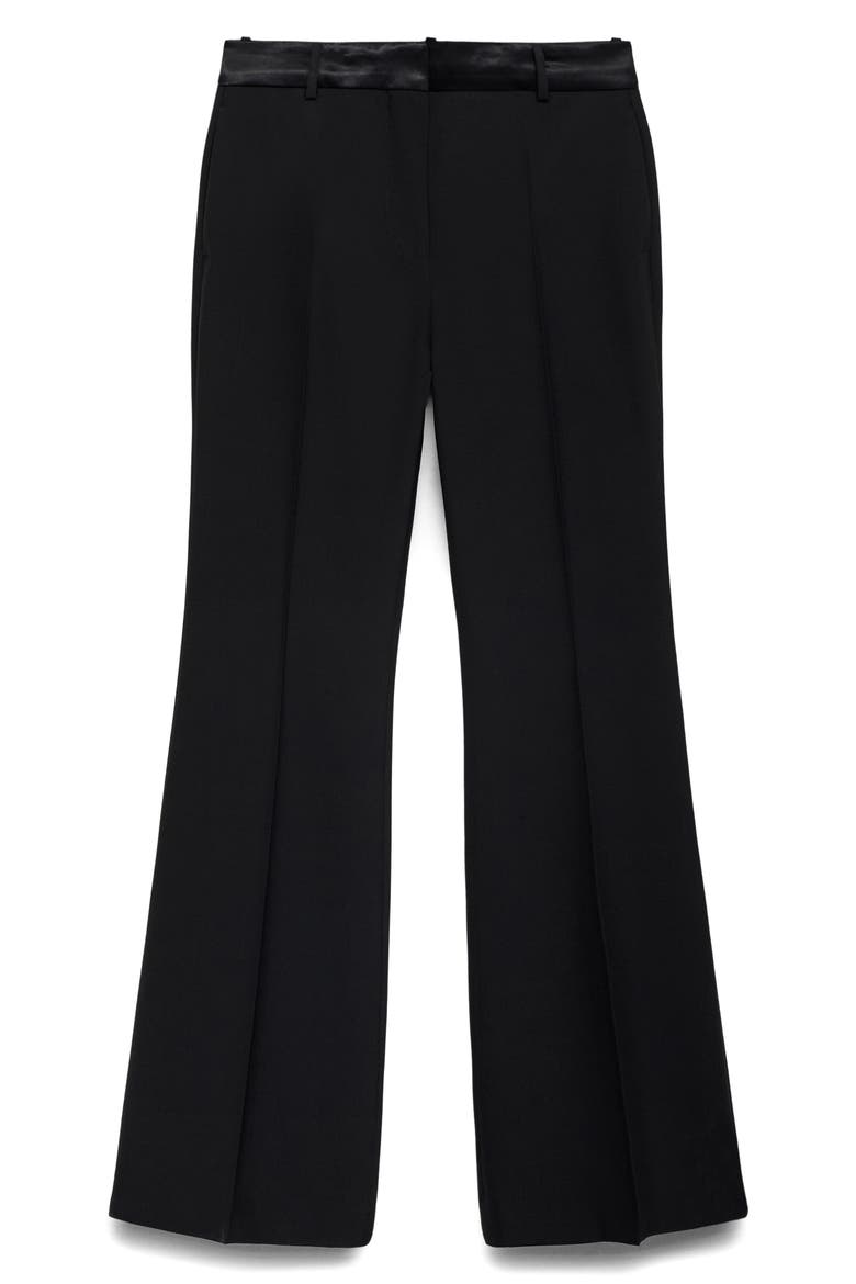 Suit Pants with Satin Waistband, Alternate, color, BLACK