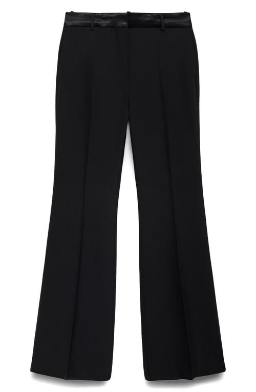 Mango Suit Pants With Satin Waistband In Black