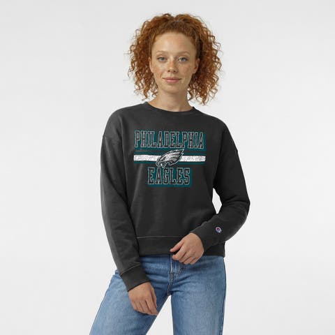 Women's Champion Black Philadelphia Eagles Powerblend Fleece Sweatshirt