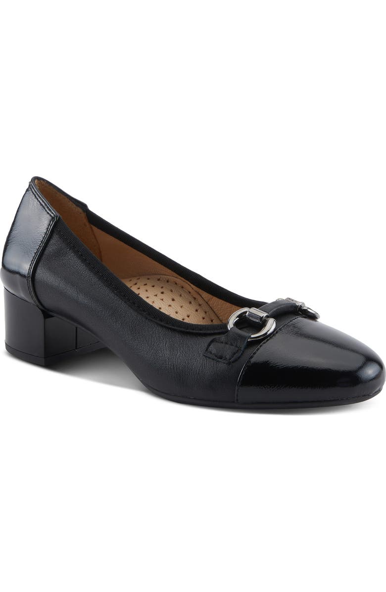 Spring Step Earline Cap Toe Pump, Main, color, Black Patent