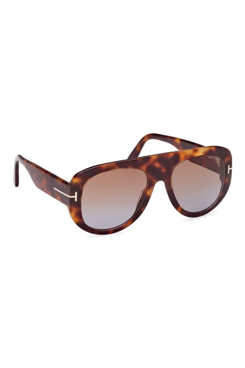 Cecil 55mm Pilot Sunglasses, Alternate, color, BLONDE HAVANA / T LOGO / BROWN
