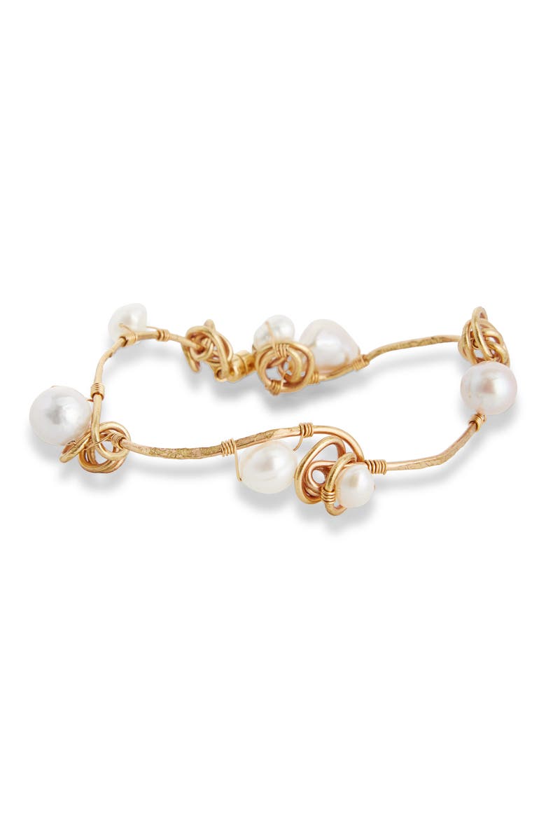 Knotty Pearl Bracelet, Main, color, FOAM