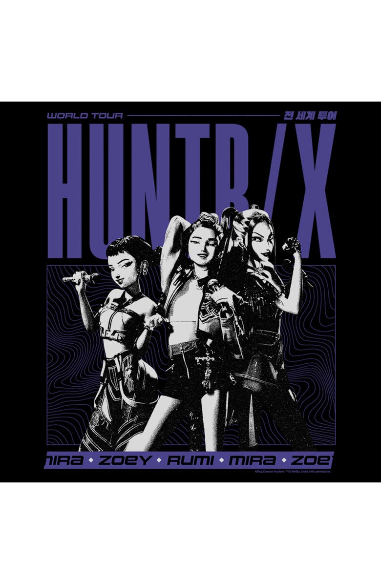 KPop Demon Hunters Junior's KPop Demon Hunters Huntrix World Tour  Graphic T-Shirt, Alternate, color, Black