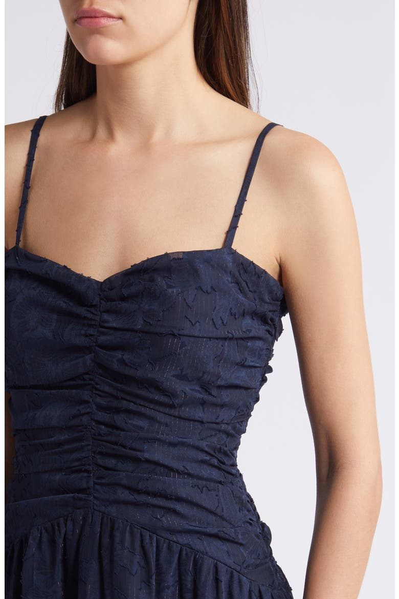 Celestial Glow Metallic Stripe Dress, Alternate, color, NAVY