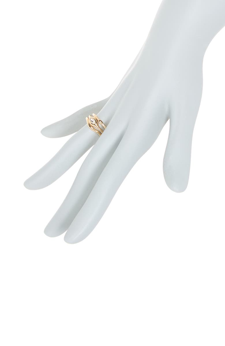 NORDSTROM RACK Gold-Tone 3-Piece Watery & Crystal Ring Set, Alternate, color, 