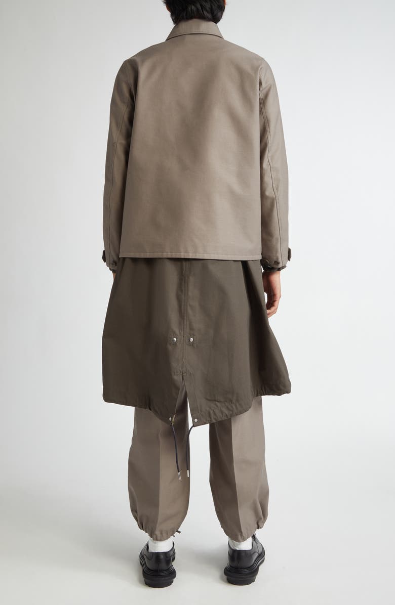 Sacai x WTAPS<sup>®</sup> Layered Mixed Media Coat, Alternate, color, Taupe/ Dark Khaki