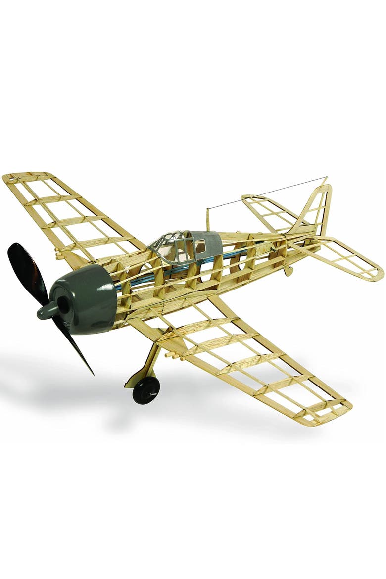 Flying Model Kit, F6F Hellcat, Classic Balsa Wood, Diy Building, Alternate, color, Multicolored
