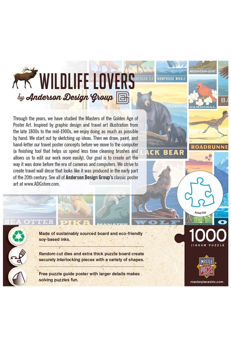 Wildlife Lovers 1000 Piece Jigsaw Puzzle, Alternate, color, Multicolor